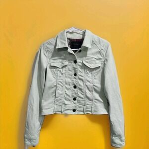 Sanctuary Clothing Denim Jacket Womens S Mint Green Stretch Jean Jacket
